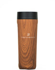 JJ Performance Commuter Cup SPILL-PROOF INSULATED TRAVEL COFFEE MUG Walnut Wood