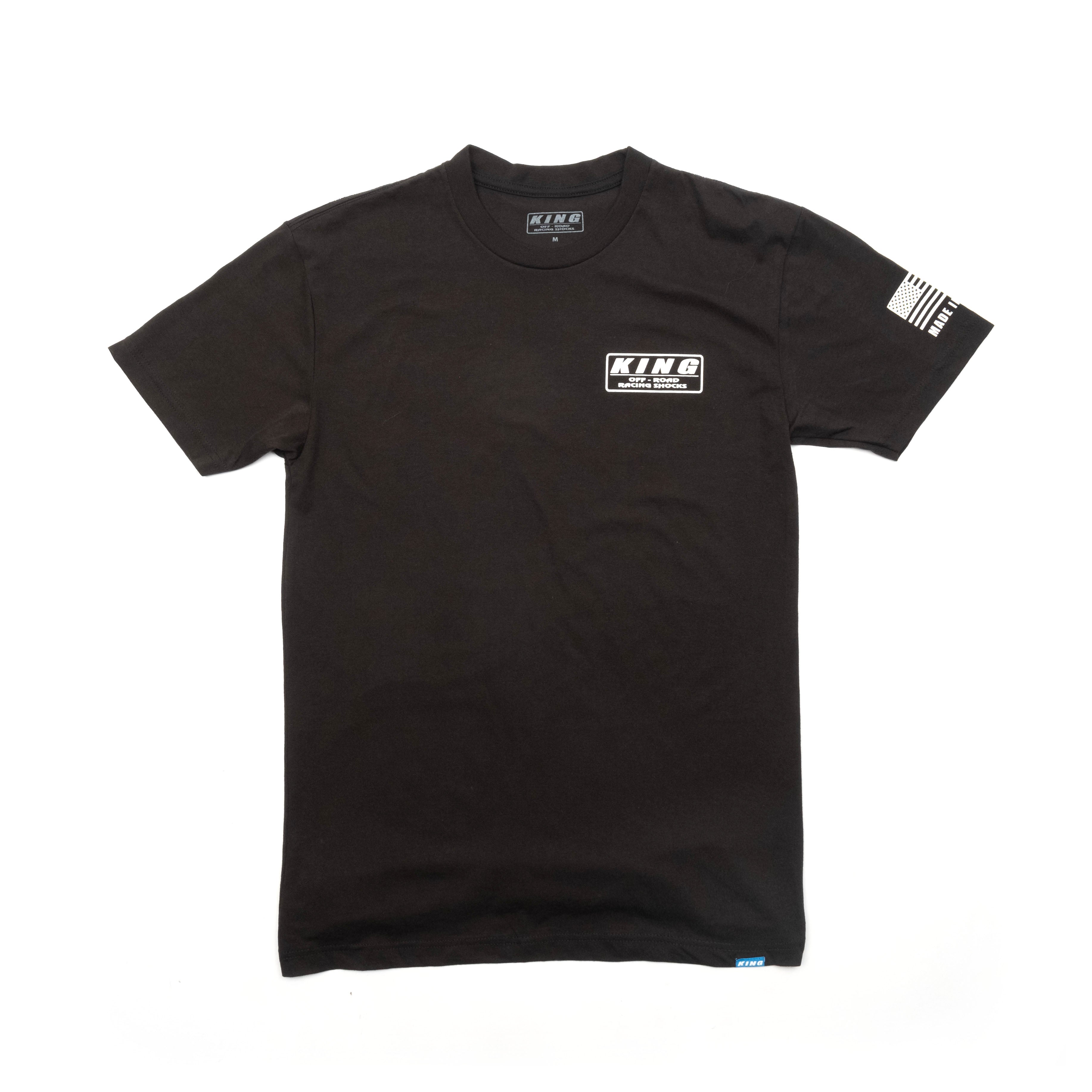 King Shocks Black CVC Crew Tee w/ White Logo JJ Performance