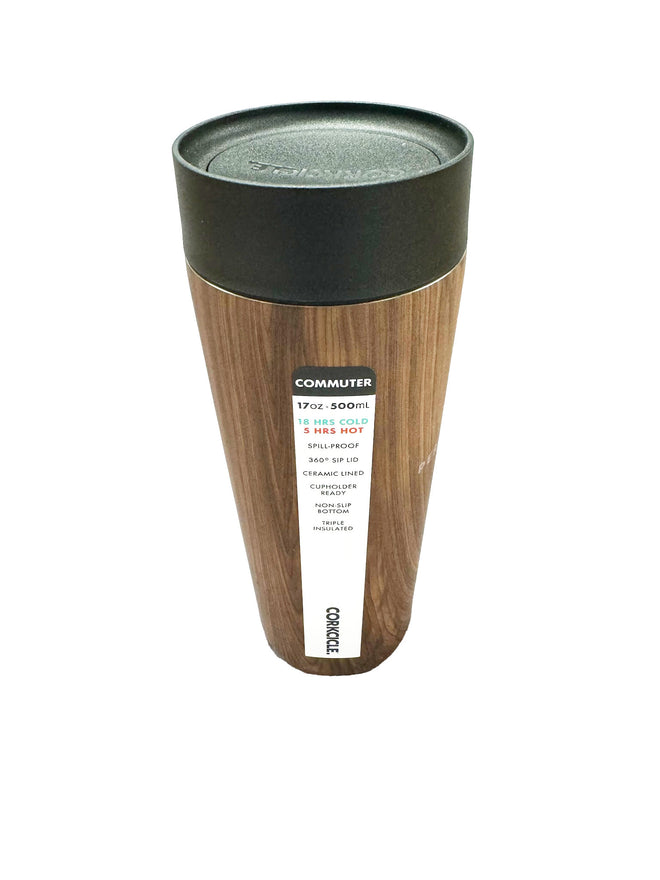 JJ Performance Commuter Cup  SPILL-PROOF INSULATED TRAVEL COFFEE MUG Walnut Wood