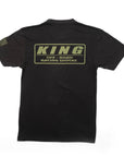 King Shocks Black CVC Crew Tee w/ Olive Green Logo