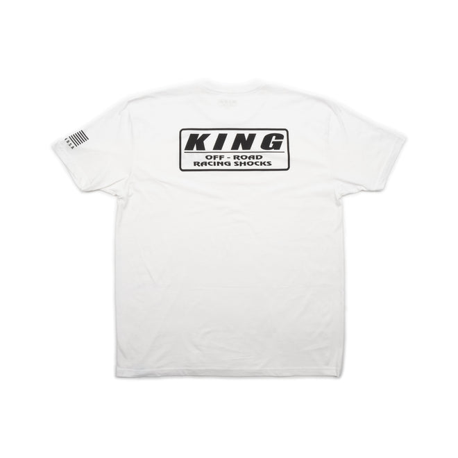 King Shocks White Crew Tee w/ Black Logo