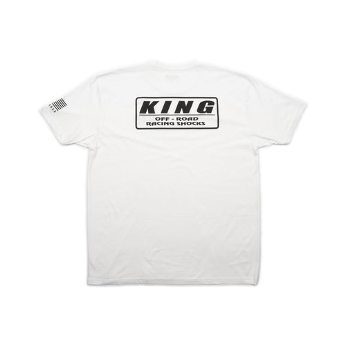 King Shocks White Crew Tee w/ Black Logo