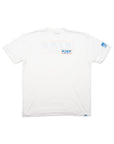 King Shocks White Crew Tee w/Red & Blue Logo