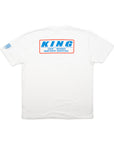 King Shocks White Crew Tee w/Red & Blue Logo