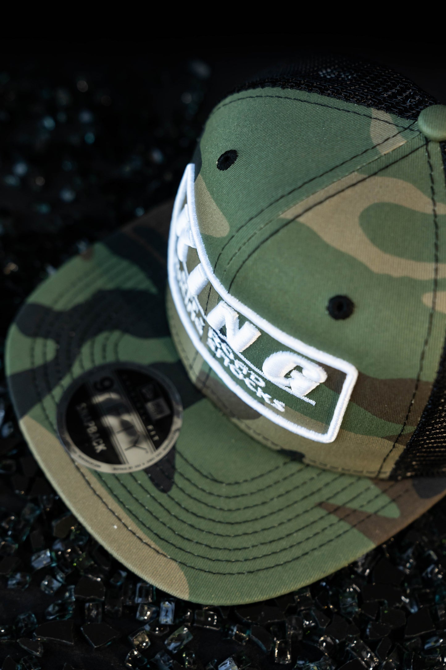 King Shocks 9FIFTY CAMO WHITE Snapback Cap (CAMO Trucker) JJ Performance