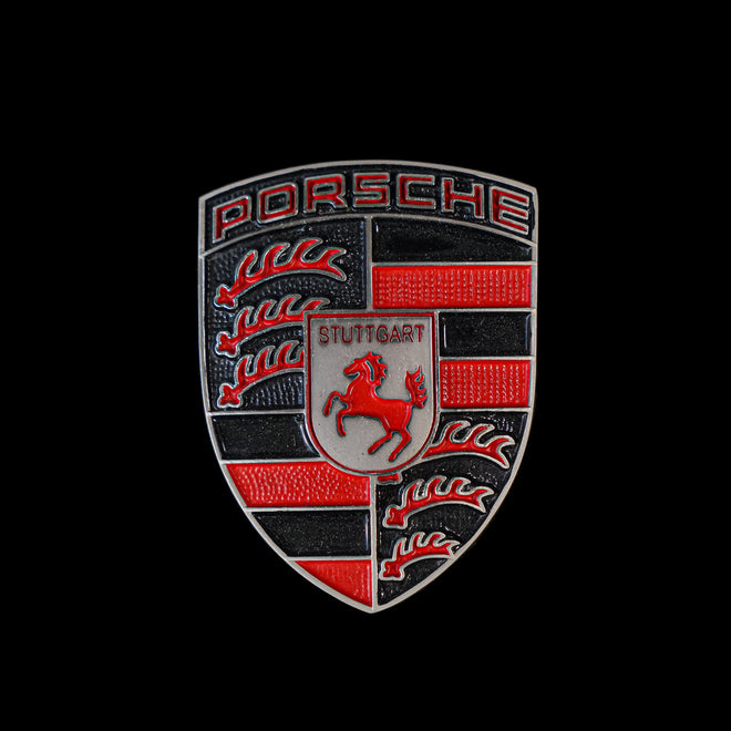 Bespoke Porsche Crest - Bright Red/Black