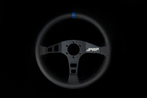 PRP Flat Steering Wheel - Blue Leather
