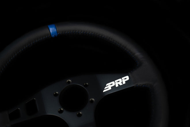 PRP Flat Steering Wheel - Blue Leather