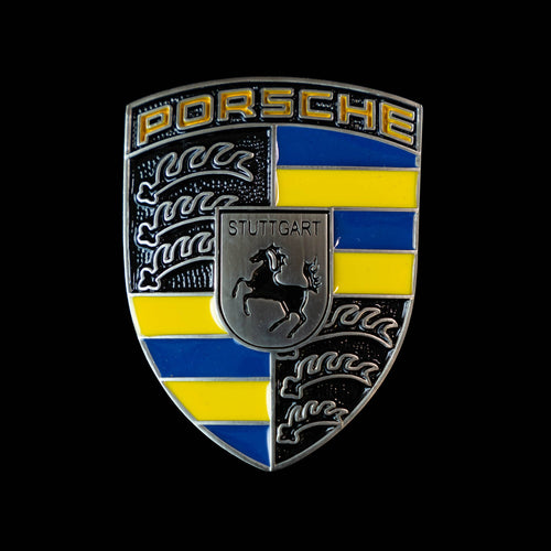 Bespoke Porsche Crest - Blue/Yellow