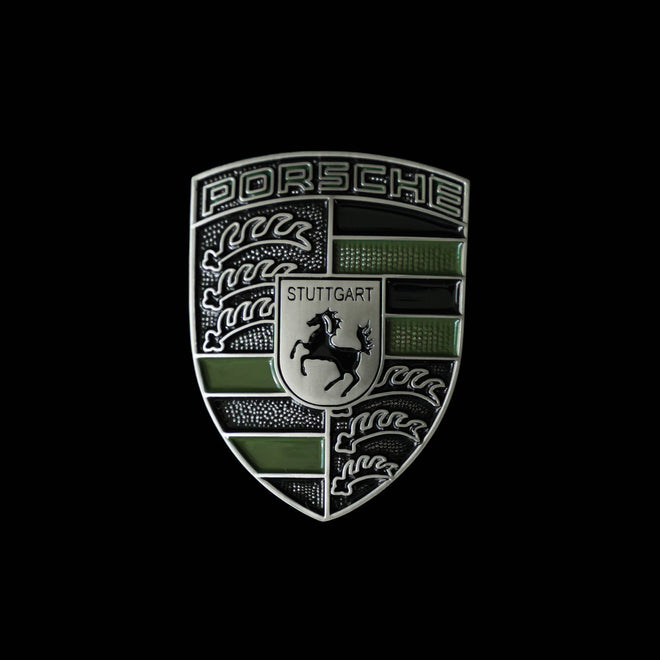 Bespoke Porsche Crest - Black/Olive Green