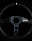 PRP Flat Steering Wheel - Silver Leather