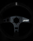 PRP Flat Steering Wheel - Silver Suede